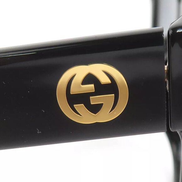Auth GUCCI Interlocking G Sunglasses Black Plastic/Goldtone - e60002j - Picture 4 of 8
